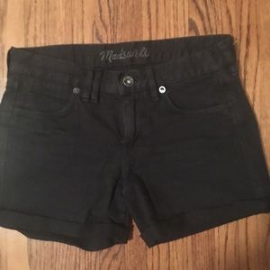 Madewell Black Denim Cuffed Shorts
