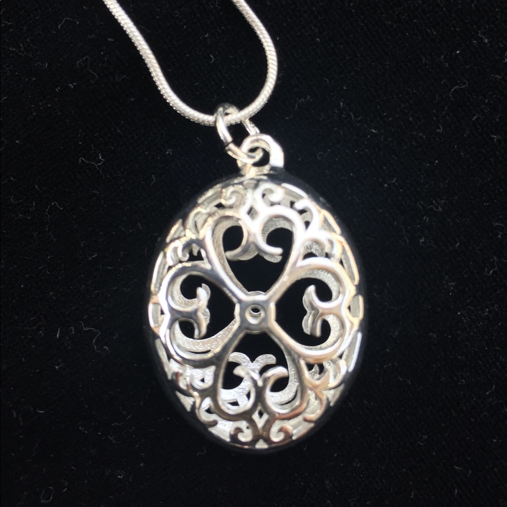 Silver locket with 18” chain