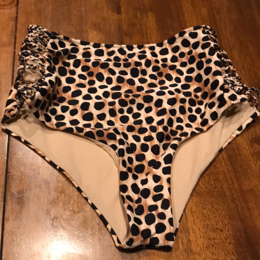 Cheetah print swim bottoms