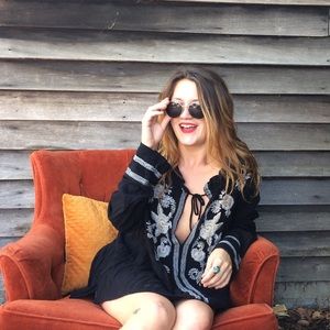 Free people beautiful tunic shirt great detail