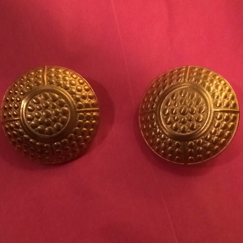 Gold tone clip-on earrings