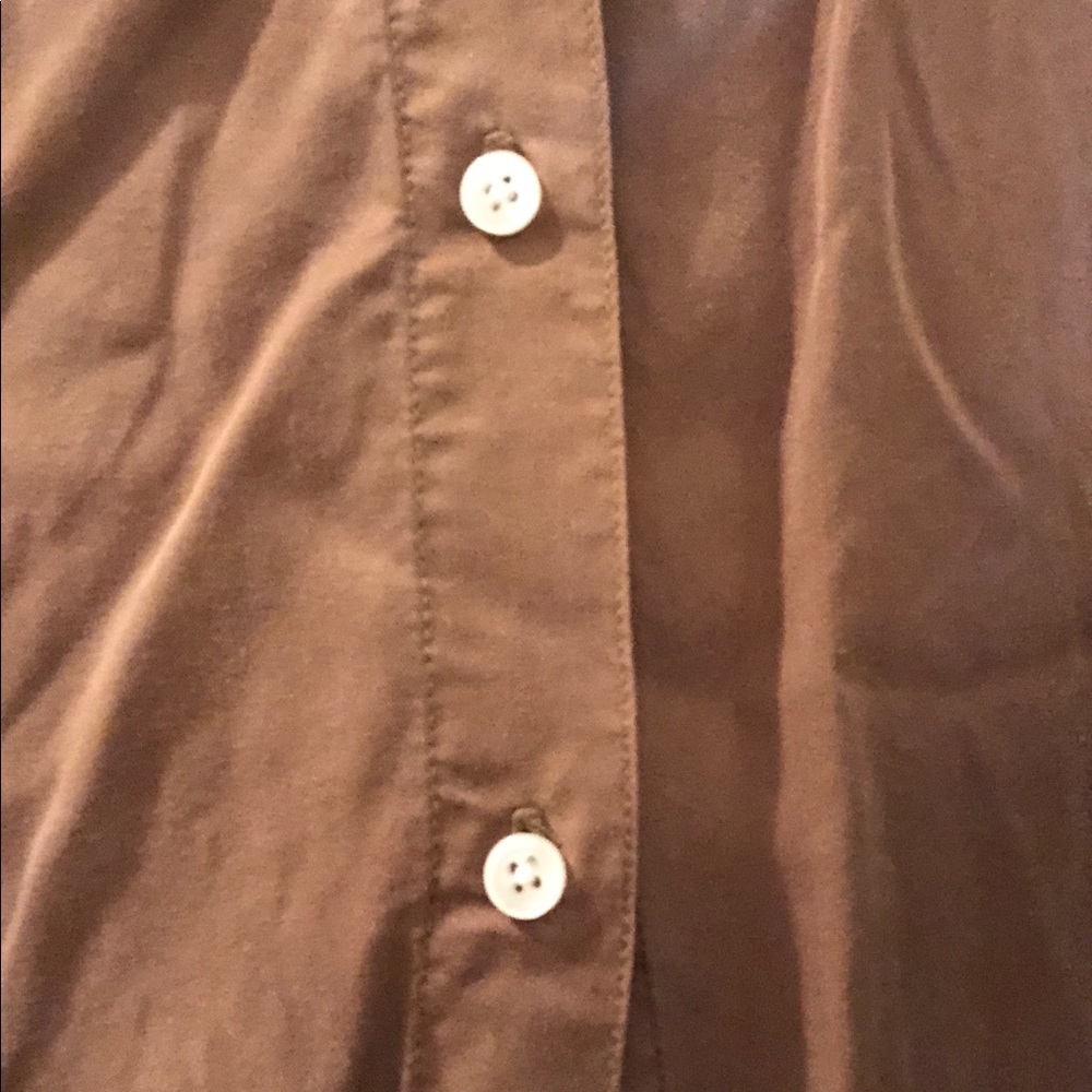 Qualité Light Brown Tan Cognac Long Sleeve Button Down Shirt Top • Japan • 2 / S - Picture 11 of 13