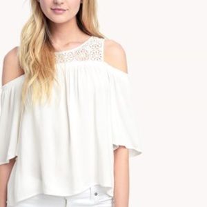 NWT  Ella Moss Crochet Cold Shoulder Top