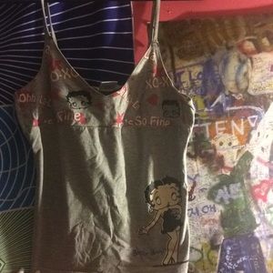 Tank top ( Betty boop) gray size:S