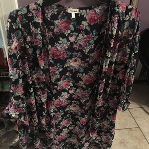 Floral chiffon cardigan