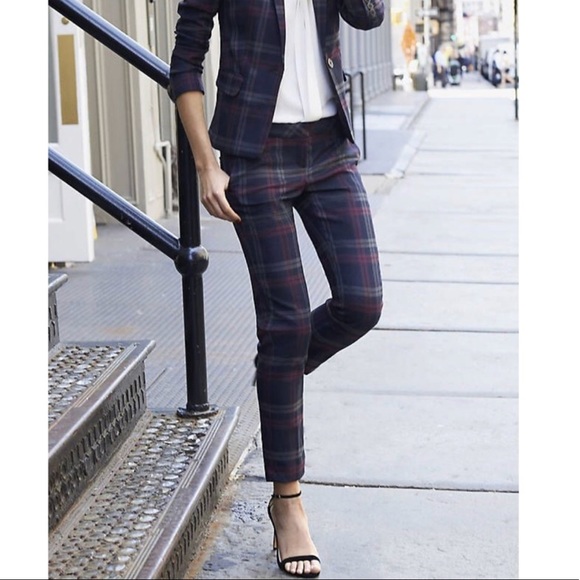 plaid ankle pants