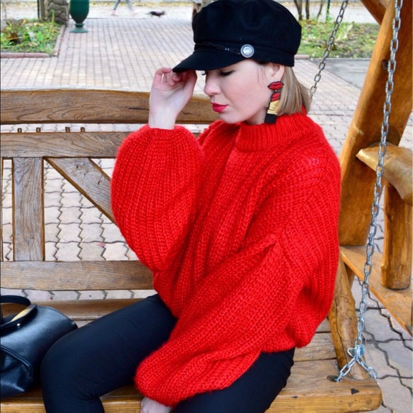 ❄️JII🍁Vintage Loose Long Dolman Sleeves Sweater - Picture 2 of 6