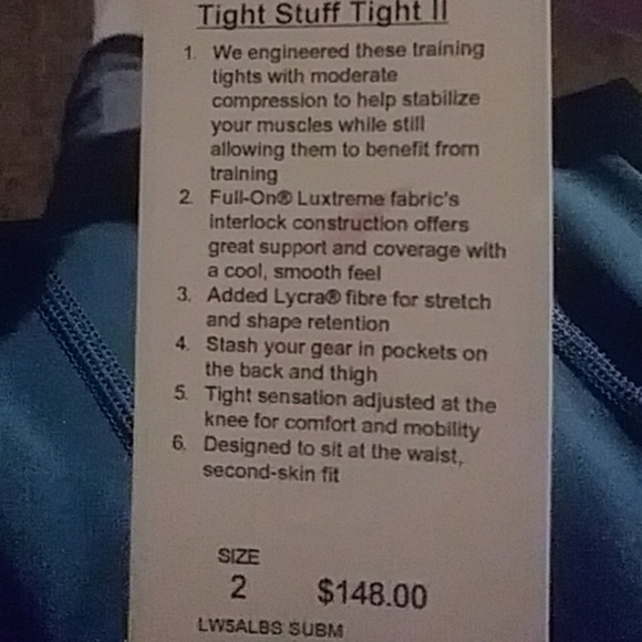 NWT LULULEMON TIGHT STUFF TIGHT ll !! - Picture 5 of 5