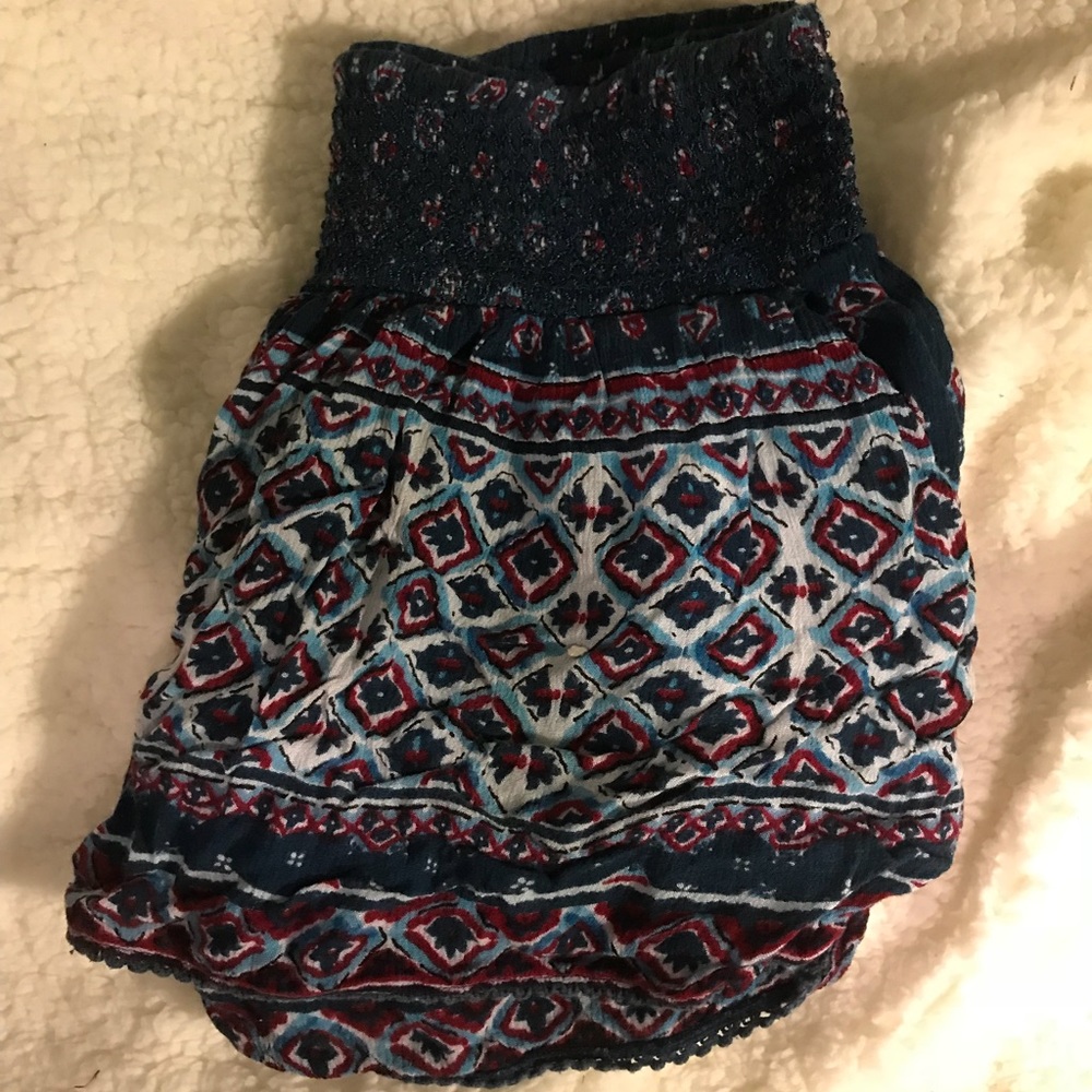 Blue & Red Flowy Shorts