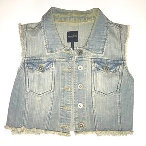 Distressed Denim Vest