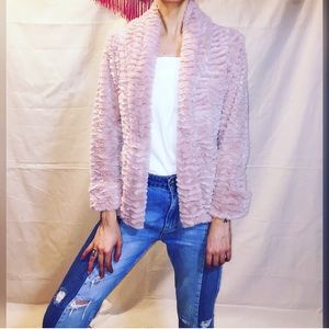 Soft pink faux fur