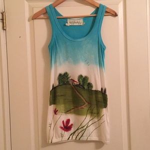 RARE Hand Painted Anthropologie Tank