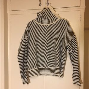 ASOS Cream/Black Striped Turtleneck Sweater