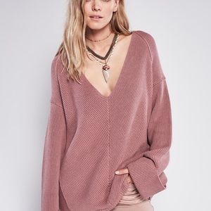 Free People La Brea V-Neck Sweater
