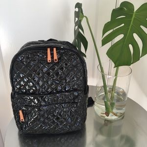 MZ Wallace Metro Tote Backpack in Black Lacquer
