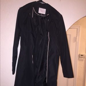 Black Peacoat with a hood.