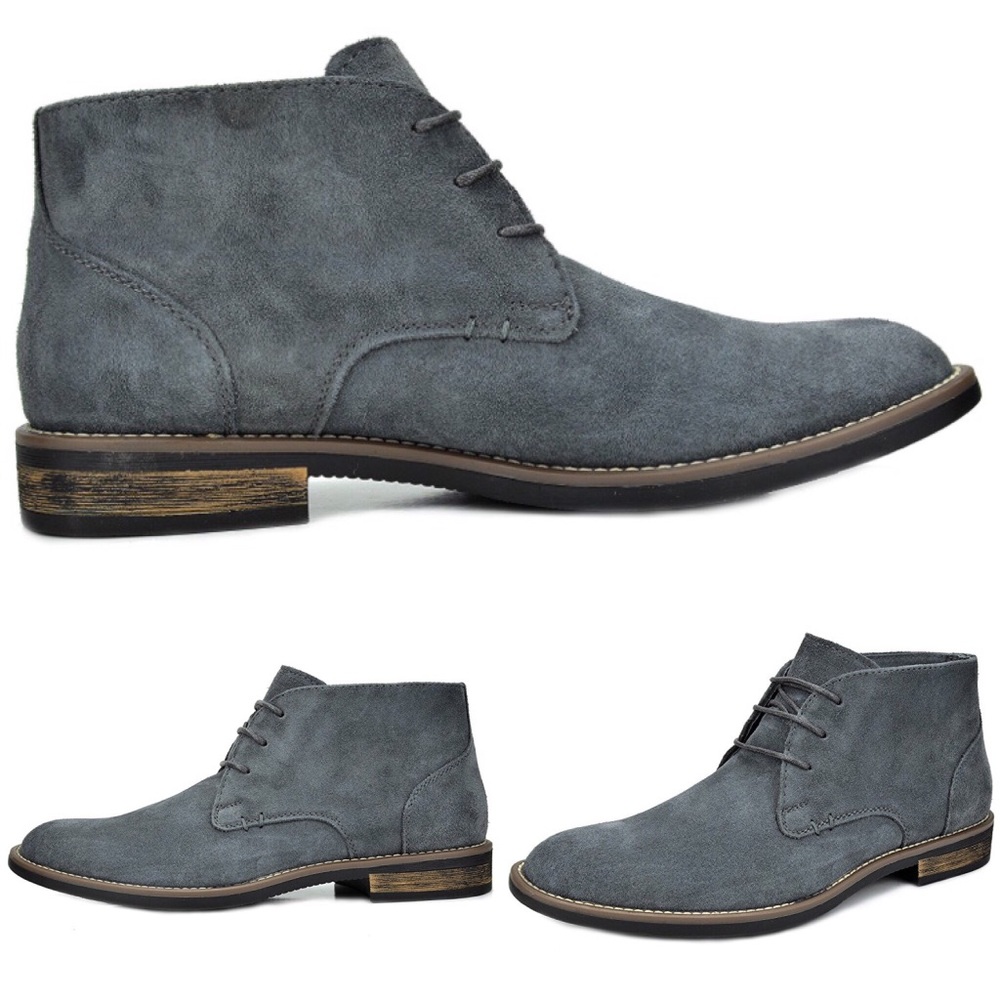 NEW Mens Suede Leather Oxford Lace Up Boots Chukka - Picture 1 of 2
