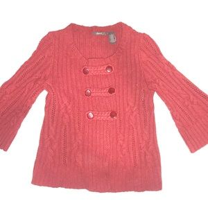 Red Bell sleeve sweater