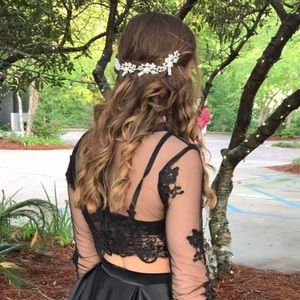 Silver Diamond clip in hair piece