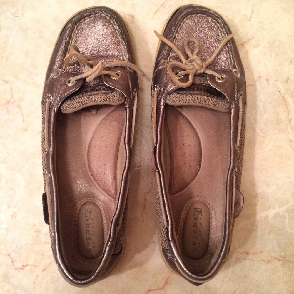 Dark Gold Metallic Sperry Top-Sider Loafers