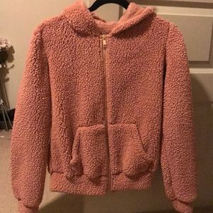 Blush pink fluffy jacket