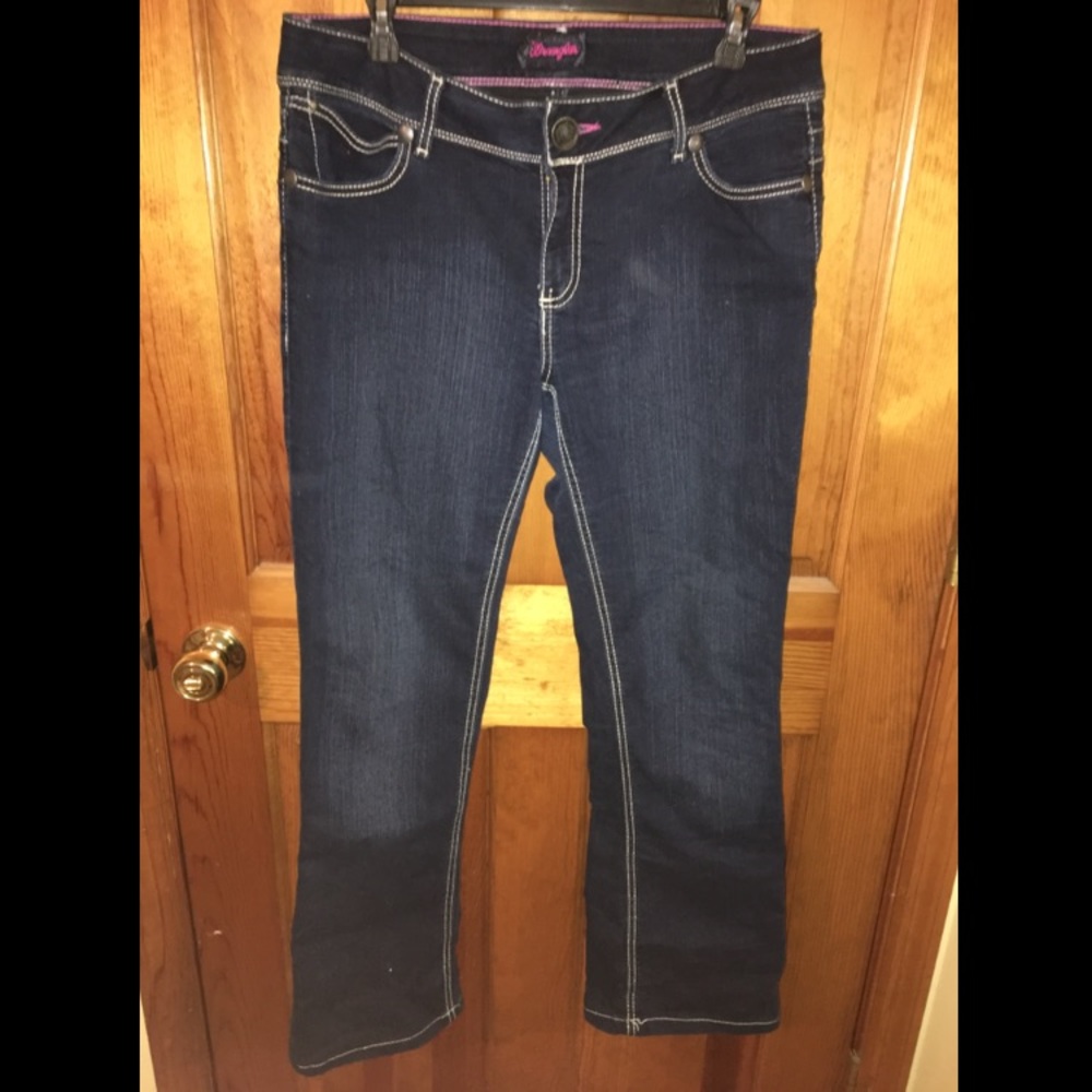 Wrangler women’s dark boot cut jeans