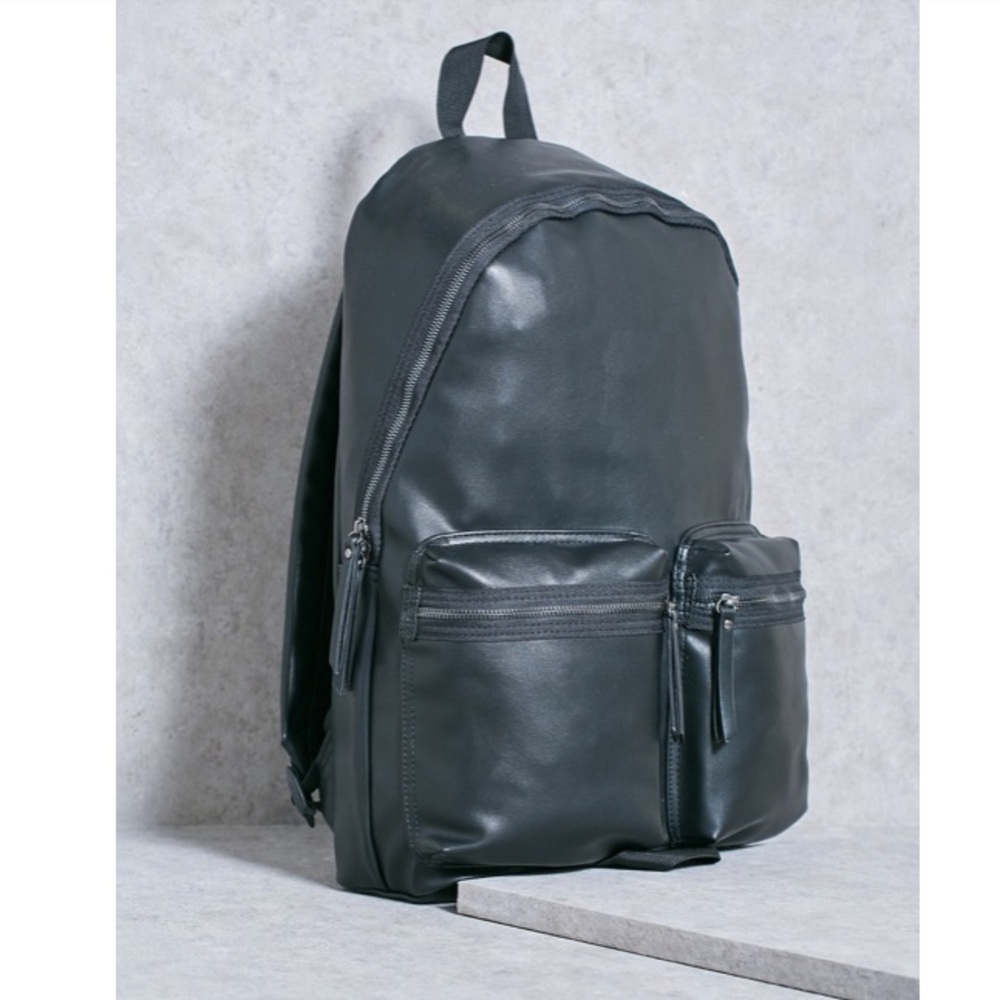 TOPMAN LEATHER LOOK BACKPACK NEW