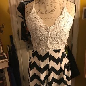 Black and white romper