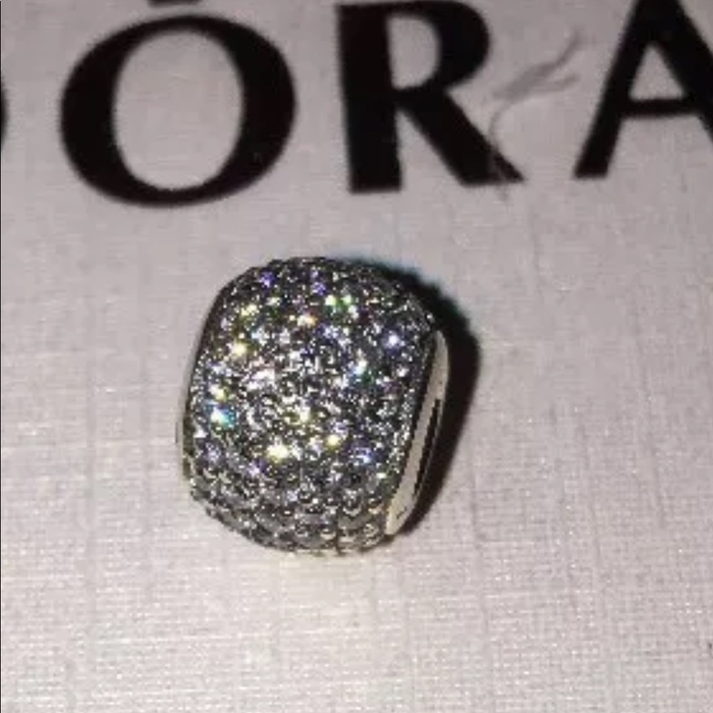 Authentic Pandora Pavé Clear CZ Crystal ball Charm