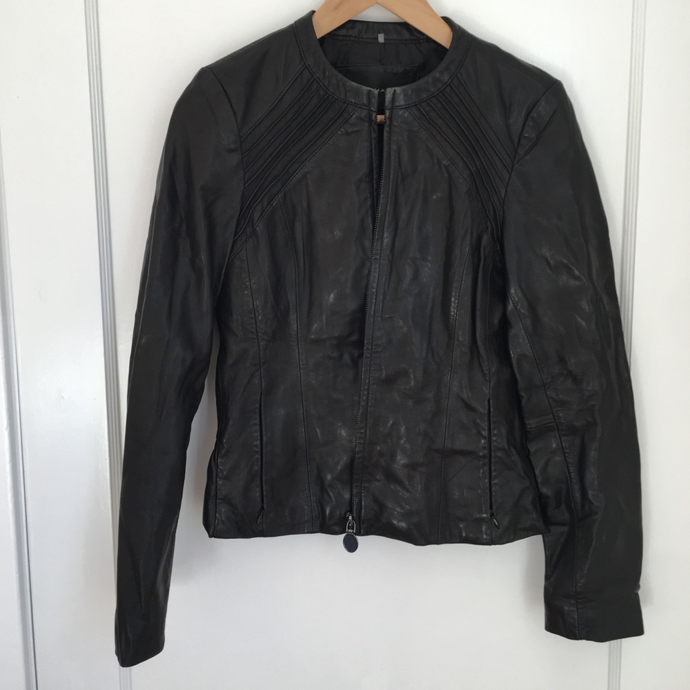 Tahari Classic Cèline Structure Leather Jacket