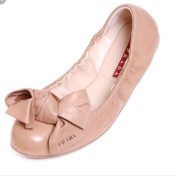 Prada Linnea Ballerina BowTie Size 37 1/2 - Picture 1 of 7