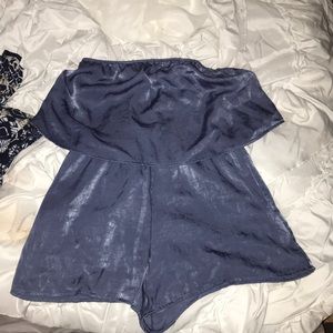 Silk strapless romper