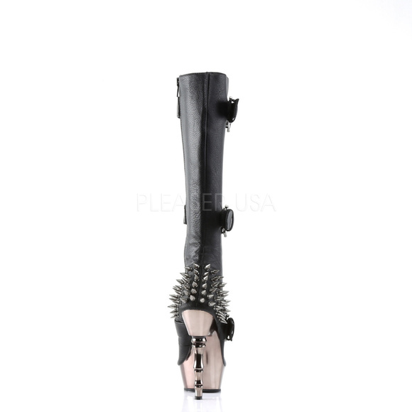 Goth Platform Skull Lace Up Knee High Heel Boots