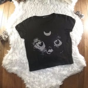 Brandy Melville Luna Cat Crop Top
