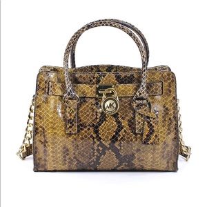 Michael Kors Hamilton East West Python Satchel