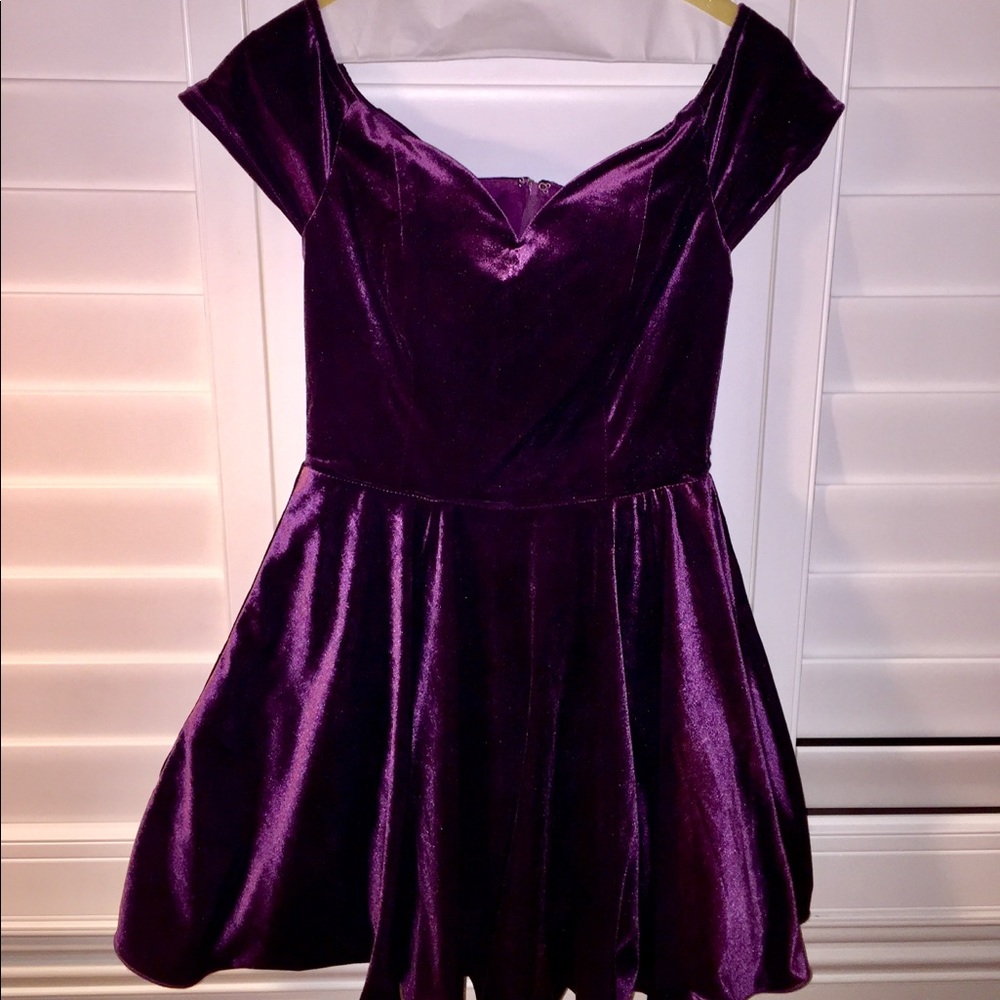 Dark Purple Velvet Dress