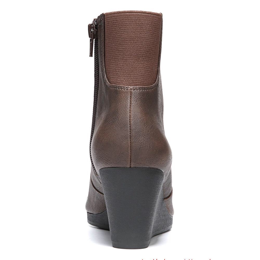 Texas Brown Coffee Low Wedge Ankle Booties - Picture 5 of 5