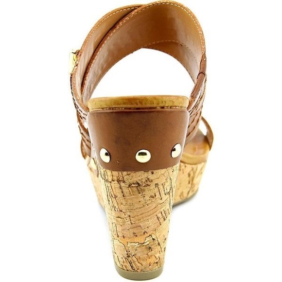 Brown High Heel Wedge Sandal - Picture 7 of 7