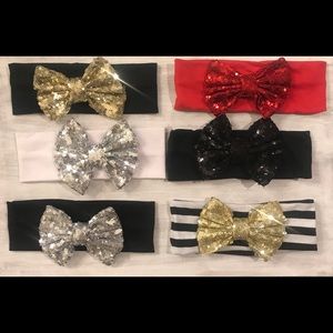 Holiday edition sequin now headbands for baby