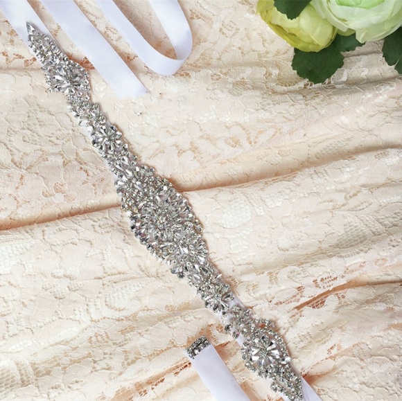 Vintage Crystal Rhinestone Sash Beaded Belts - Picture 4 of 8