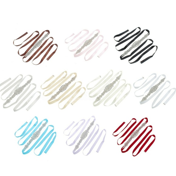 Vintage Crystal Rhinestone Sash Beaded Belts - Picture 5 of 8