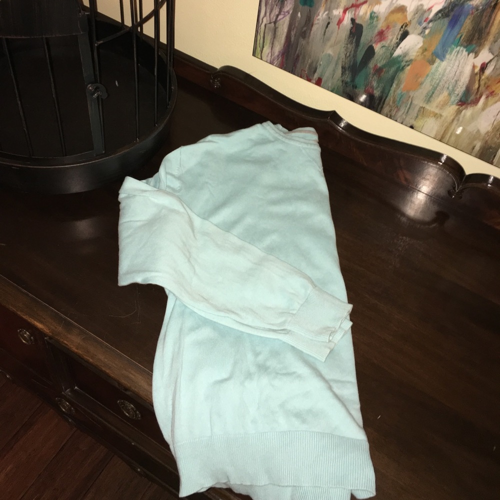 Turquoise light men’s sweater. Southern Pine-Large