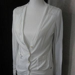 AEROPOSTALE AERO Button Down Cardigan Lace Back