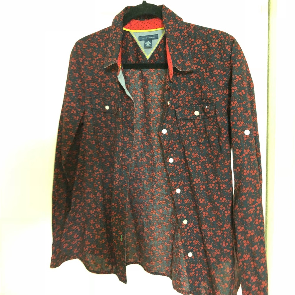 Red Floral Tommy Hilfiger Button Up
