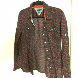 Red Floral Tommy Hilfiger Button Up