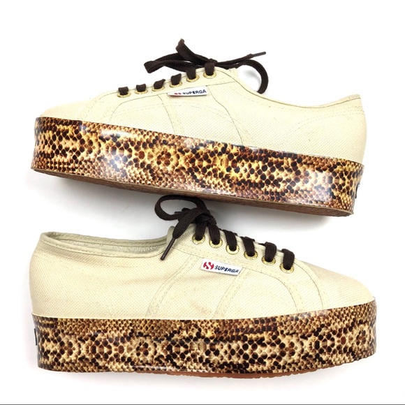 superga platform snakeskin