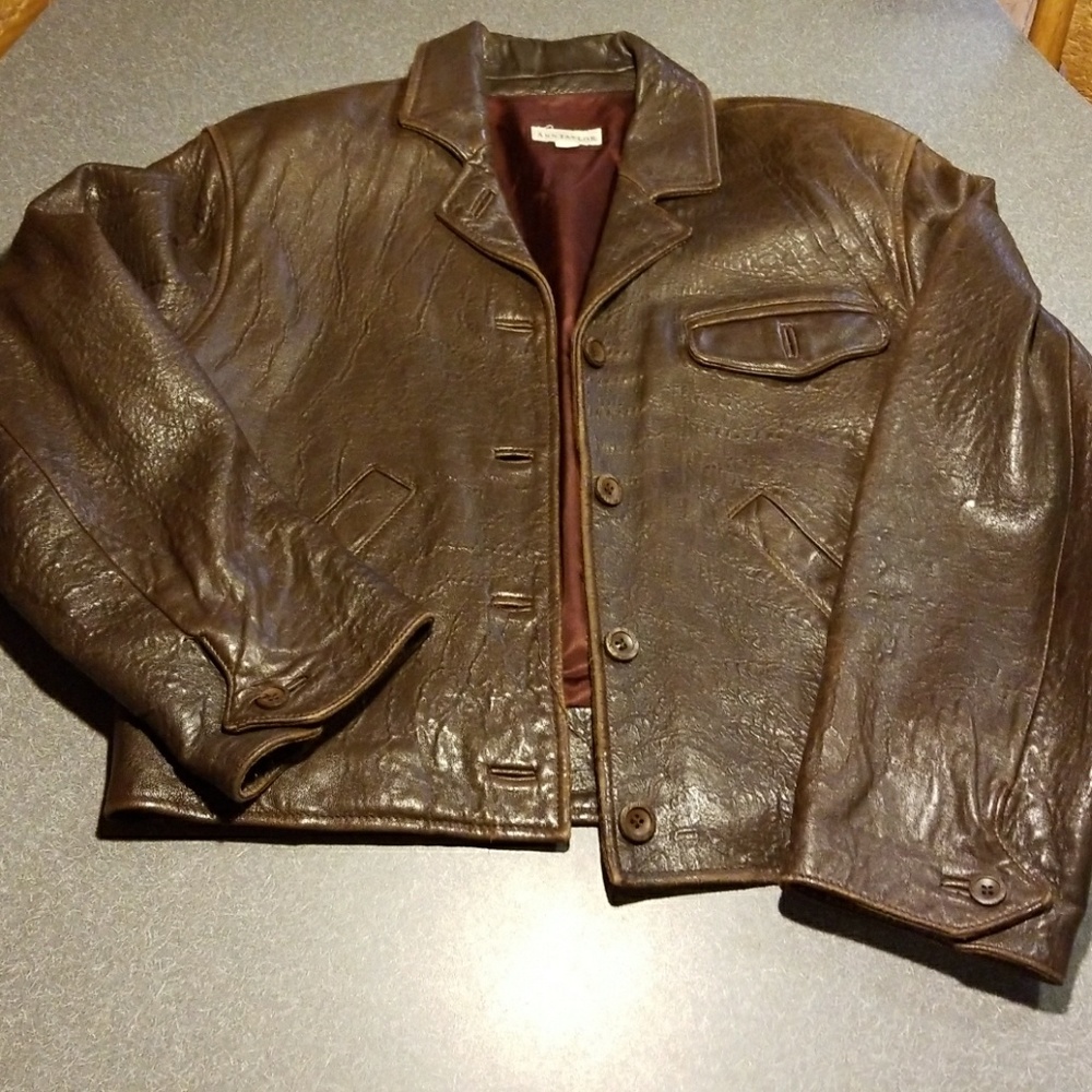 Vintage Ann Taylor brown leather jacket