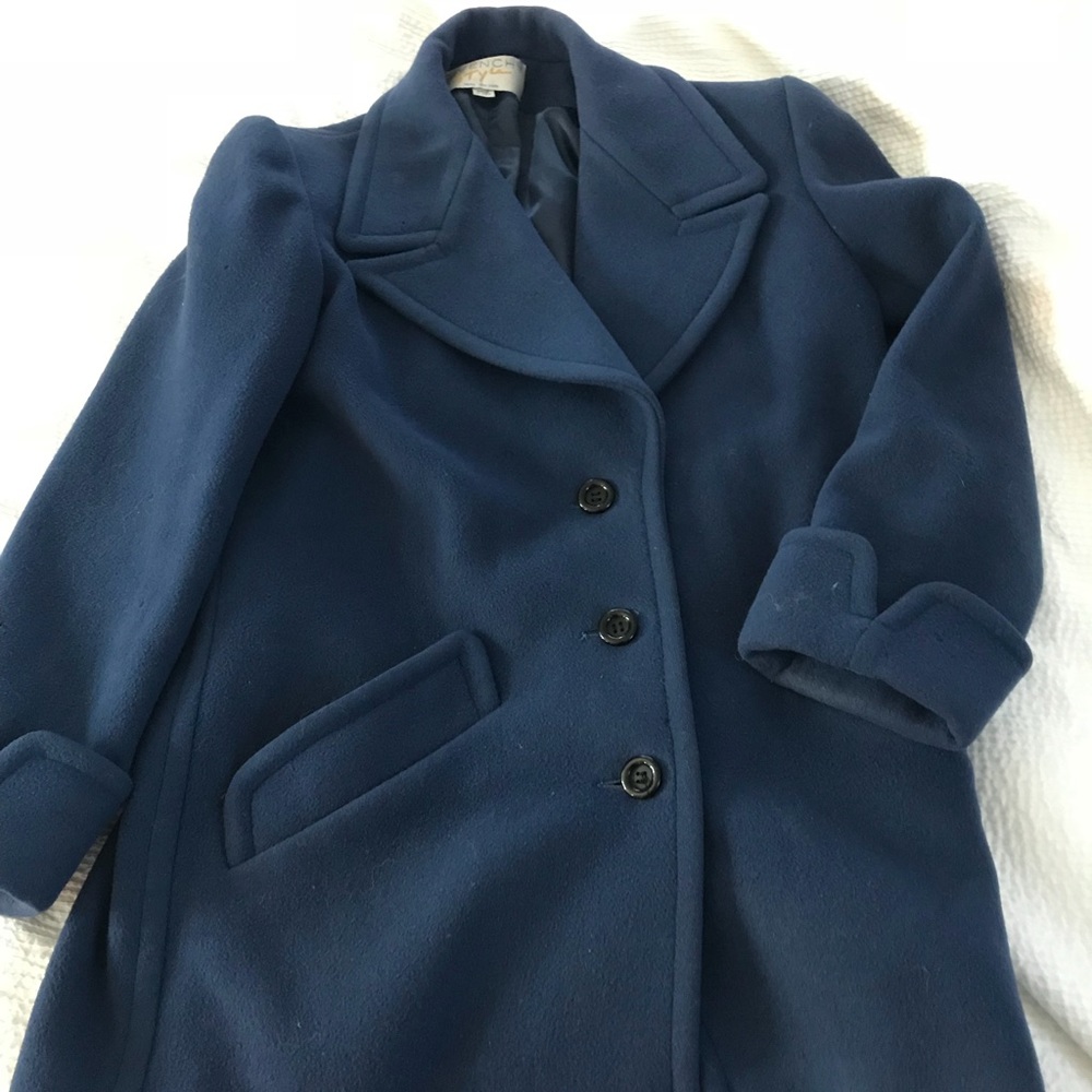 Vintage GIVENCHY 1970's dark navy wool coat 8