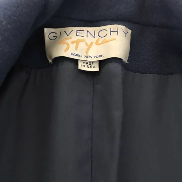 Vintage GIVENCHY 1970's dark navy wool coat 8 - Picture 4 of 5