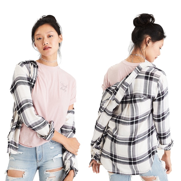 American Eagle Outfitters Tops - AEO - Ahhmazingly Soft Plaid Boyfriend Shirt